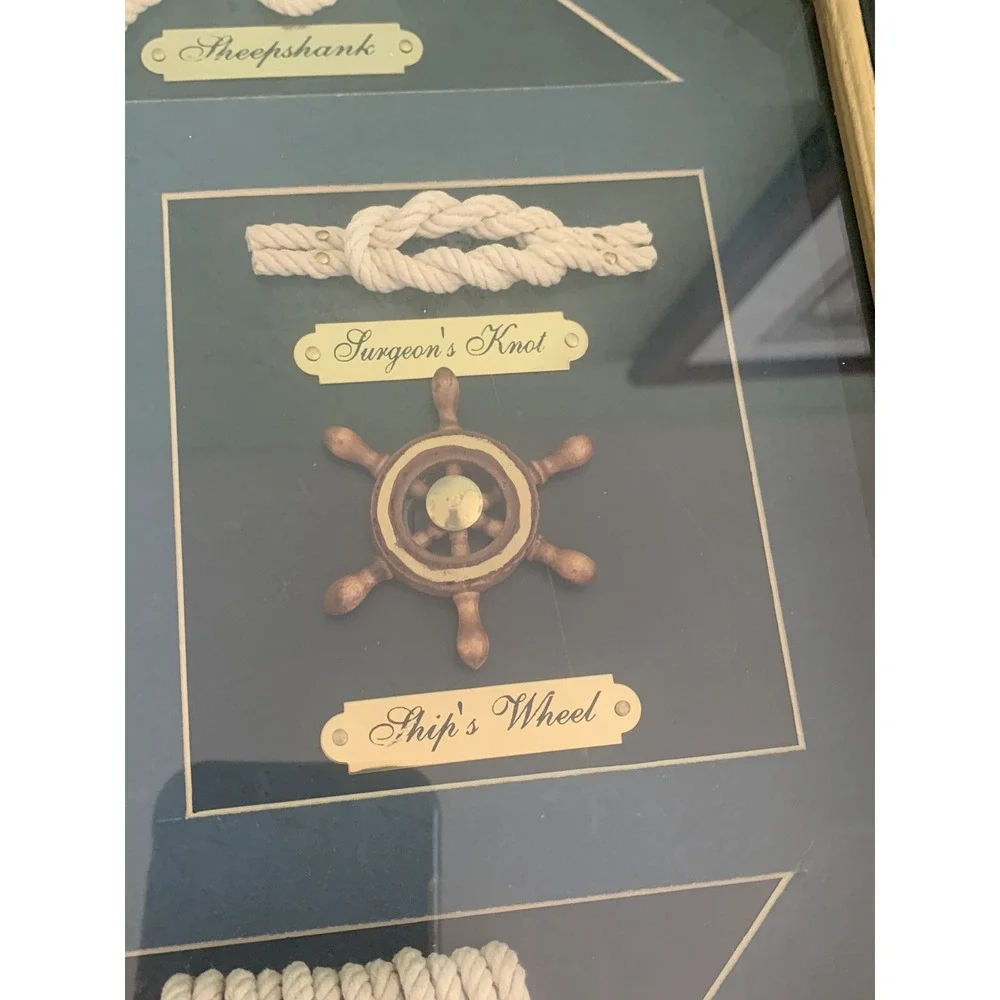 Decorative Wall Clock With Nautical Knots Wall Hanging 3D Shadow Box Ship Decor